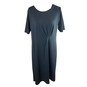 Soft Surroundings T-shirt Dress Black Short Sleeve Midi Casual Women's XL